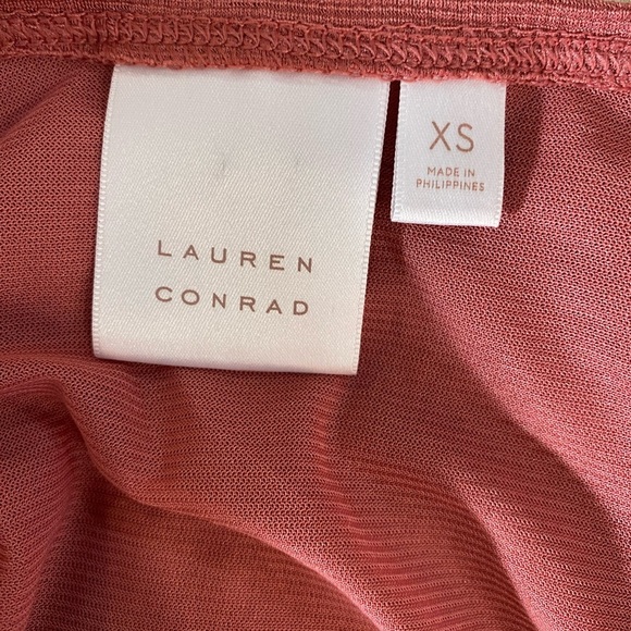 LC Lauren Conrad Embroidered Pink Cold Shoulder Boho Dress size XS oversized - Picture 10 of 10